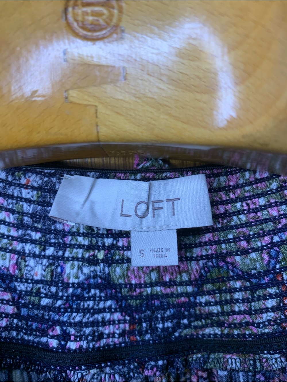 LOFT Multi-Color Patchwork Smocked Yoke Top - Picture 3 of 7
